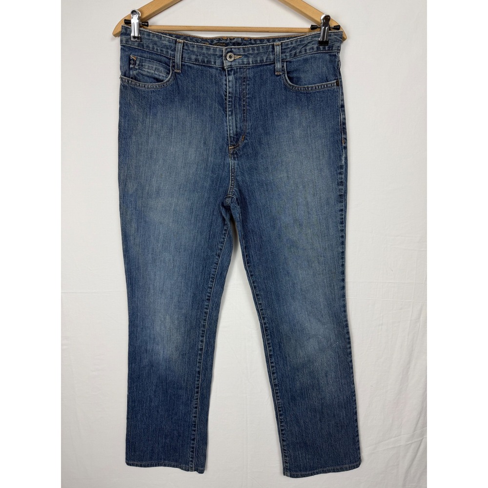 Eddie Bauer Natural Straight Leg Jeans Womens 14T Blue Denim Stretch